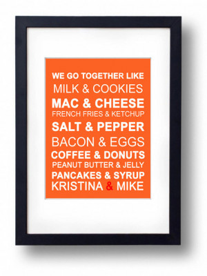 Kitchen Art- Art for kitchen -Print sign Decor ( We Go Together ...
