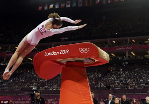 Fall: Maroney, pictured, was a strong favourite to win but fell on her ...