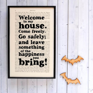 New Home Gift Dracula Quote Print