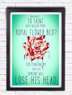 Alice in Wonderland Painted Rose Queen of Hearts by ...