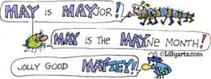Month of May Clipart - Cartoon Bugs - Funny Sayings