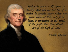 Jefferson God Liberty Poster