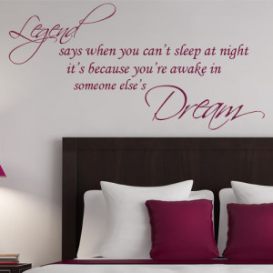 Legend Says When you Can't Sleep at Night ~ Wall sticker / decals