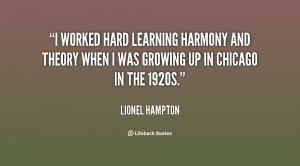 worked hard learning harmony and theory when I was growing up in ...
