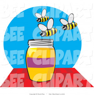 Vector Clip Art Three Happy Honey Bees Collecting Pollen From Pictures