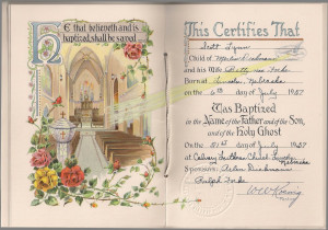 were around when you were a kid my baptismal certificate was actually ...