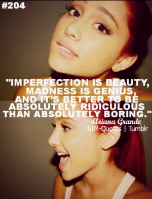 ariana grande imperfection quote