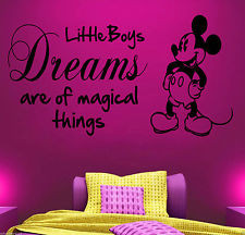... Walt Disney Vinyl Wall Art Quote Sticker Boys Childrens Bedroom 12c
