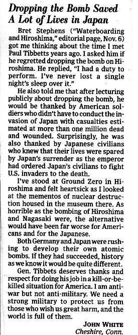 Jap civilians thank Paul Tibbets