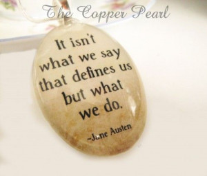 Jane Austen Quote Inspirational Necklace -- Large Domed Oval Glass ...