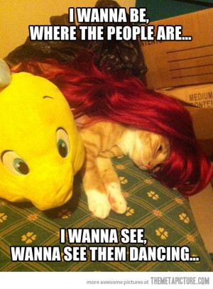 Cat as Ariel from the Little Mermaid