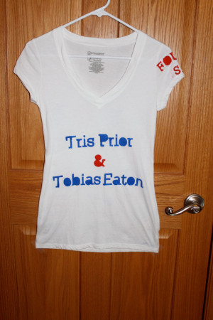 Divergent's Tris and Tobias or Four Love T-shirt with quotes.