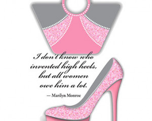 High Heels Fashion Purse Style Quot e Print 8 x 10 - Pink and Gray ...