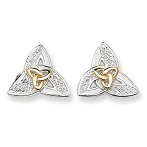 ... Earrings with 9ct Gold Trinity Knot Centre - Stunning Irish Jewellery