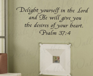 Wall Decal Sticker Quote Vinyl Art Large Delight Yourself in the Lord ...