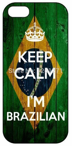 houd kalm ik ben Braziliaanse brazilië vlag voor de iPhone 5 5s ...