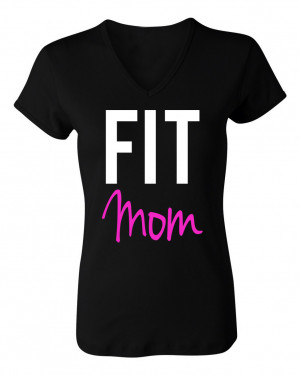 Black Women Fitness Quotes Fit mom workout shirt black