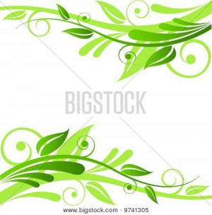 Green Floral Vector Design