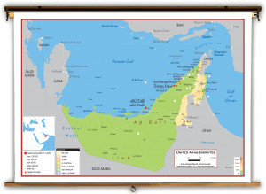 UAE United Arab Emirates Physical Map