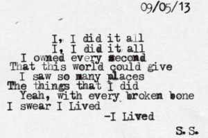 Lived, OneRepublic