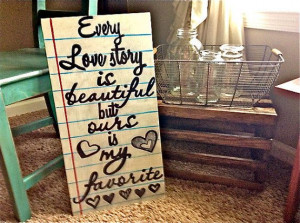 Love Story Quote on Notebook Paper wood sign by RusticBarndecor, $45 ...