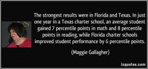 ... student performance by 6 percentile points. - Maggie Gallagher
