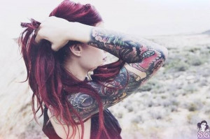 alternative, girl, hair, metal, punk, rebel, rock, tattoos, teenager ...