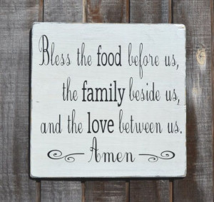 the food before us - Holidays - Painted Wood Sign Rustic - Wedding ...
