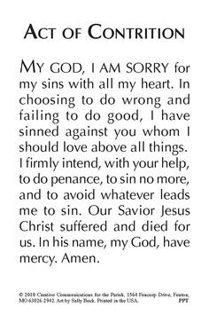 act of contrition more contrition catholic prayer psr ideas faith ...