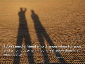 ... and who nods when I nod; my shadow does that much better. Plutarch