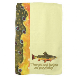 Izaak Walton Fishing Quote Kitchen Towel