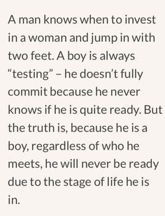 The difference between dating a Boy vs Dating a Man More