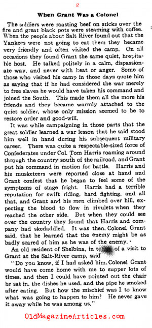 When Grant was a Colonel (Literary Digest, 1908)