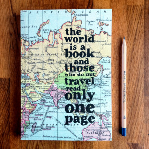 Inspirational Quote Travel Journal 'The world is a book', In-Spaces £ ...