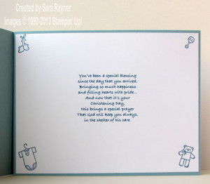 On the inside of the card a verse was printed onto Whisper White card ...