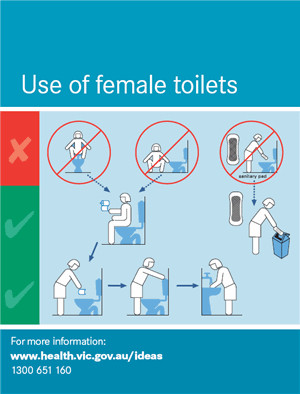 Toilet Usage Instruction in Picture