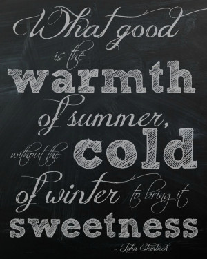 Chalkboard Winter Printable John Steinbeck quote by The Happy Housie ...