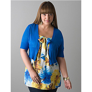 Full figure Elbow sleeve shrug, Princess Blue | Lane Bryant