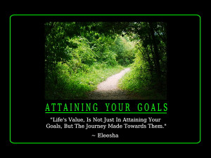 Life's Value, Is Not Just In Attaining Your Goals, But The Journey ...