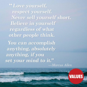 An inspirational quote by Marcus Allen from Values.com