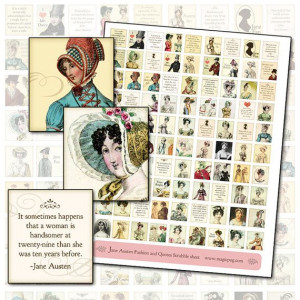 Jane Austen Quotes and Regency Fashion Digital Collage by magicpug, $3 ...