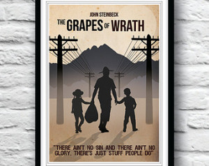 The Grapes of Wrath poster, Quote P oster, John Steinbeck, Typographic ...