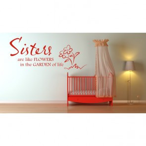 Sisters Are Like Flowers Wall Sticker Quote Wall Art