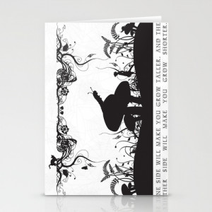 Alice's Adventures In Wonderland Black and White Illustrated Quote ...