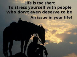 is too short. To stress yourself with people who don't even deserve ...
