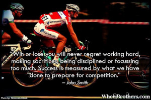 hard, making sacrifices, being disciplined or focusing too much ...