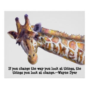 Giraffe Summer Quote Watercolor Poster Print