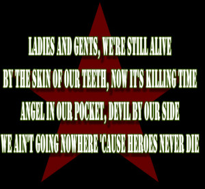 Blood Of Heroes - Megadeth Song Lyric Quote in Text Image