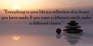 Everything in your life is a reflection of a choice