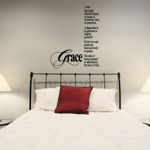 grace wall art quote decal will add charm to your home or bedroom ...